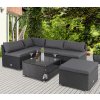 Set ratan de gradina Rouen - perne negre/antracit 29521