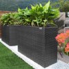 Ghiveci cu flori - 95 x 27 x 60 cm - negru 24010