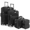 Set valize de voiaj pe roti, negre, 4 piese (60l, 34l, 16l, 3l) 24823