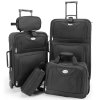 Set valize de voiaj pe roti, negre, 4 piese (60l, 34l, 16l, 3l) 24824