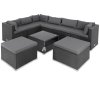 Set ratan de grădină XXL - perne negre/antracit 30143