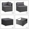 Set ratan de grădină XXL - perne negre/antracit 30147