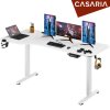 Birou de birou reglabil pe inaltime alb-160x75x118 cm pentru utilizare