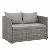 Set rattan de gradina Jamaica 2 in 1 - canapea gri