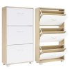 Dulap pantofi 115x60x24 cm - lateral stejar/alb