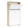 Dulap pantofi 115x60x24 cm - stejar/alb