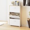 Dulap pantofi 115x60x24 cm - stejar/fond alb