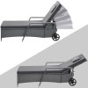 Roata sezlong rabatabil de lux gri - antracit cu perne de pozitionare