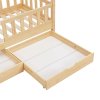 Pat copii Marli 80 x 160 cm cu depozitare - cutie naturala