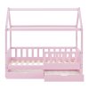Pat copii Marli 80 x 160 cm cu spatiu de depozitare - roz in fata