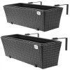 Ghiveci din Polyrattan negru 2 buc 33090