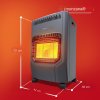 Incalzitor pe gaz 72x38x42 cm - dimensiuni negru