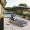 Șezlong din ratan de grădină Lamia - utilizare gri
