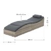 Sezlong de gradina ratan Lamia - dimensiuni gri