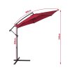 Umbrelă de soare de grădină Ø300cm - dimensiune roșie