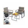 rSet balcon rattan 1+2 - gri/lemn