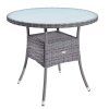 28874 rattan asztal 60 cm szurke