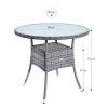 28874 5 rattan asztal 60 cm szurke meretek