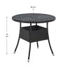 Masa rotunda Yoro din ratan Ø80 cm - dimensiuni negre