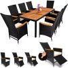 Set de grădină din ratan Berlin 1+8 reglabil - negru/lemn avantaje