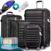 set de geantă de voiaj Baseline 4 piese accesorii negre scalate