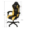 Scaun de birou HyperSeat - negru/galben dimensiuni
