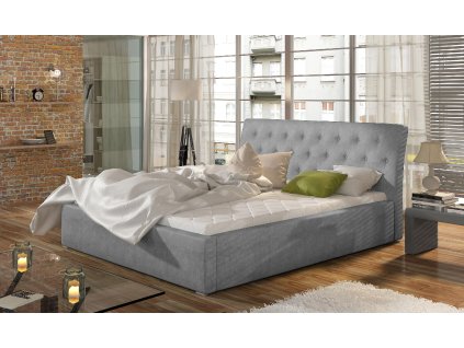 Milano + Dřevěný rám (Textilie Paros 05, Barva Šedý, Rozměr 140x200)