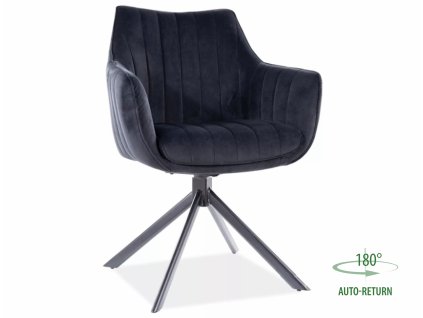 sametová jídelní židle kezan – černá do jídelny