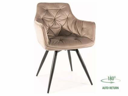 sametová jídelní židle druid 4 – tmavě béžová do jídelny