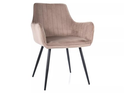 sametová jídelní židle hyjal 5 – tmavě béžová do jídelny