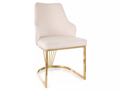 sametová jídelní židle westfall 6 – béžová do jídelny