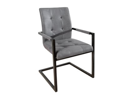 Jídelní židle Serra Wave – s područkami, šedá – hlavní pohled