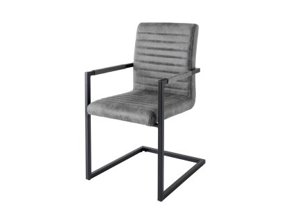 Jídelní židle Isola Wave – s područkami, šedá – hlavní pohled