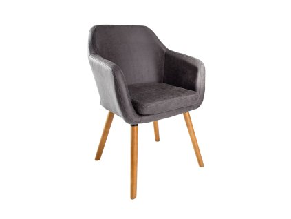 Jídelní židle Nova Cozy – s područkami, šedá – hlavní pohled