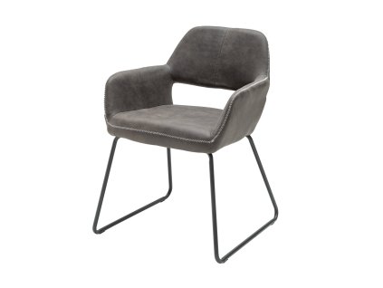 Jídelní židle Velora Soft – s područkami, šedá – hlavní pohled