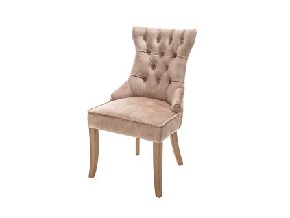 Jídelní židle Quinta Cozy – sametová, hnědá – hlavní pohled