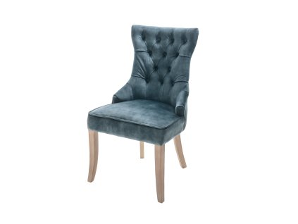 Jídelní židle Pavia Cozy – sametová, modrá;zelená – hlavní pohled