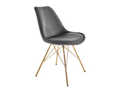 Jídelní židle Orin Pure – sametová, šedá – hlavní pohled