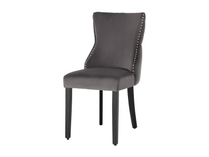 Jídelní židle Zonda Aura – sametová, šedá – hlavní pohled