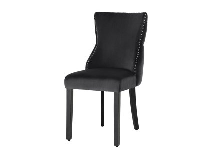 Jídelní židle Vela Craft – sametová, černá – hlavní pohled