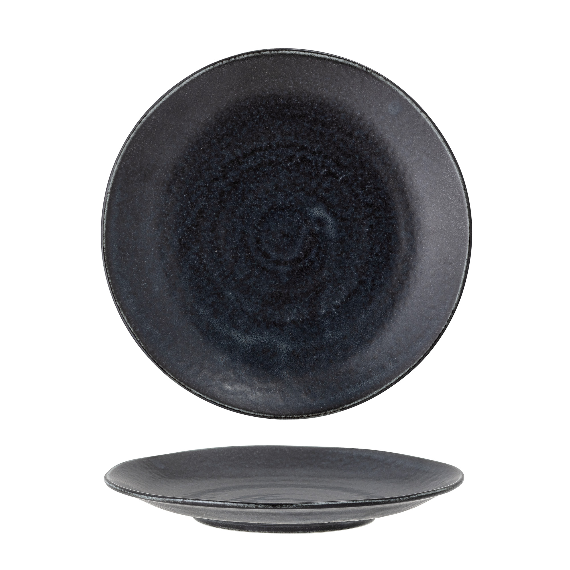 BLOOMINGVILLE Černý talíř Yoko z porcelánu