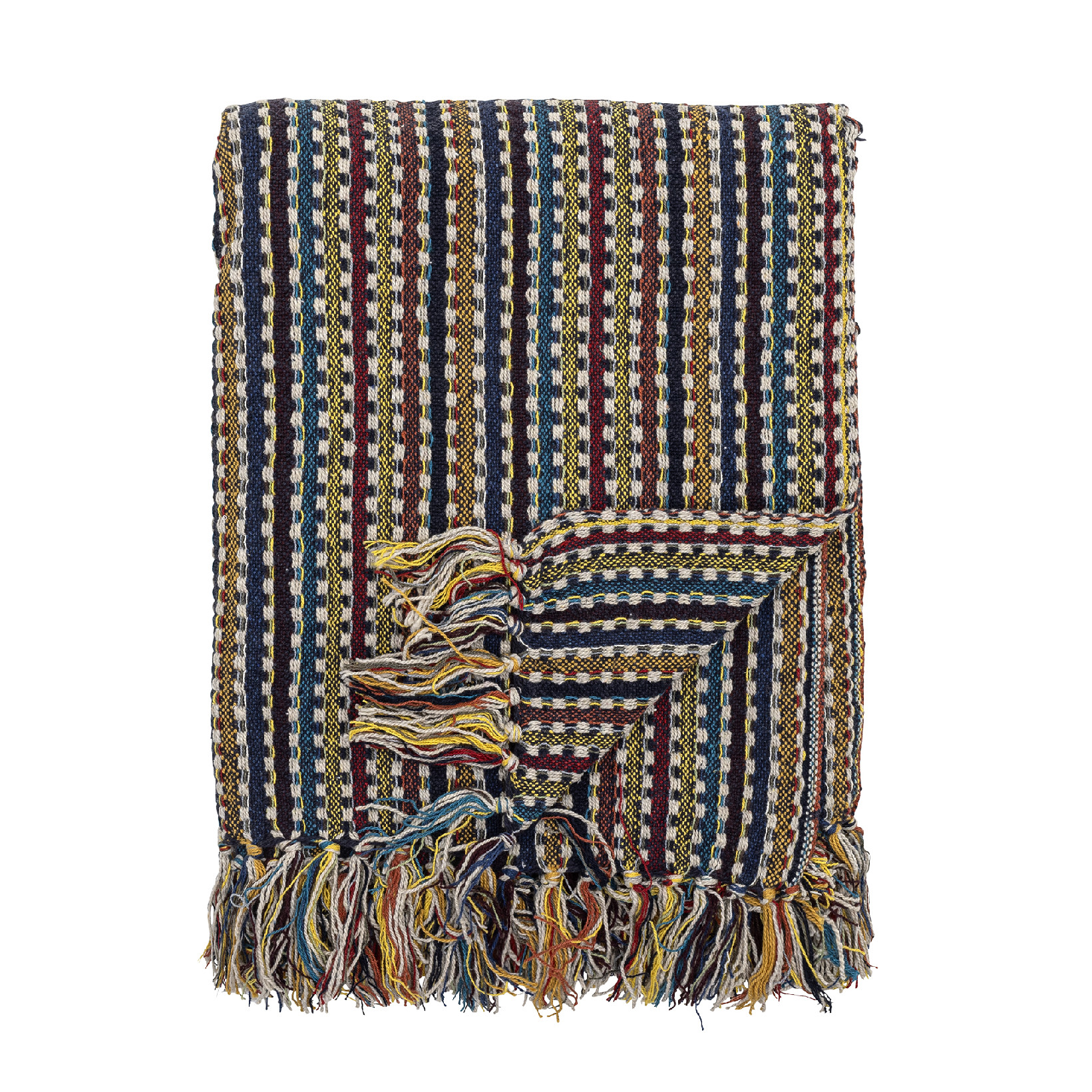 BLOOMINGVILLE Lazzario Throw, modrá, recyklovaná bavlna