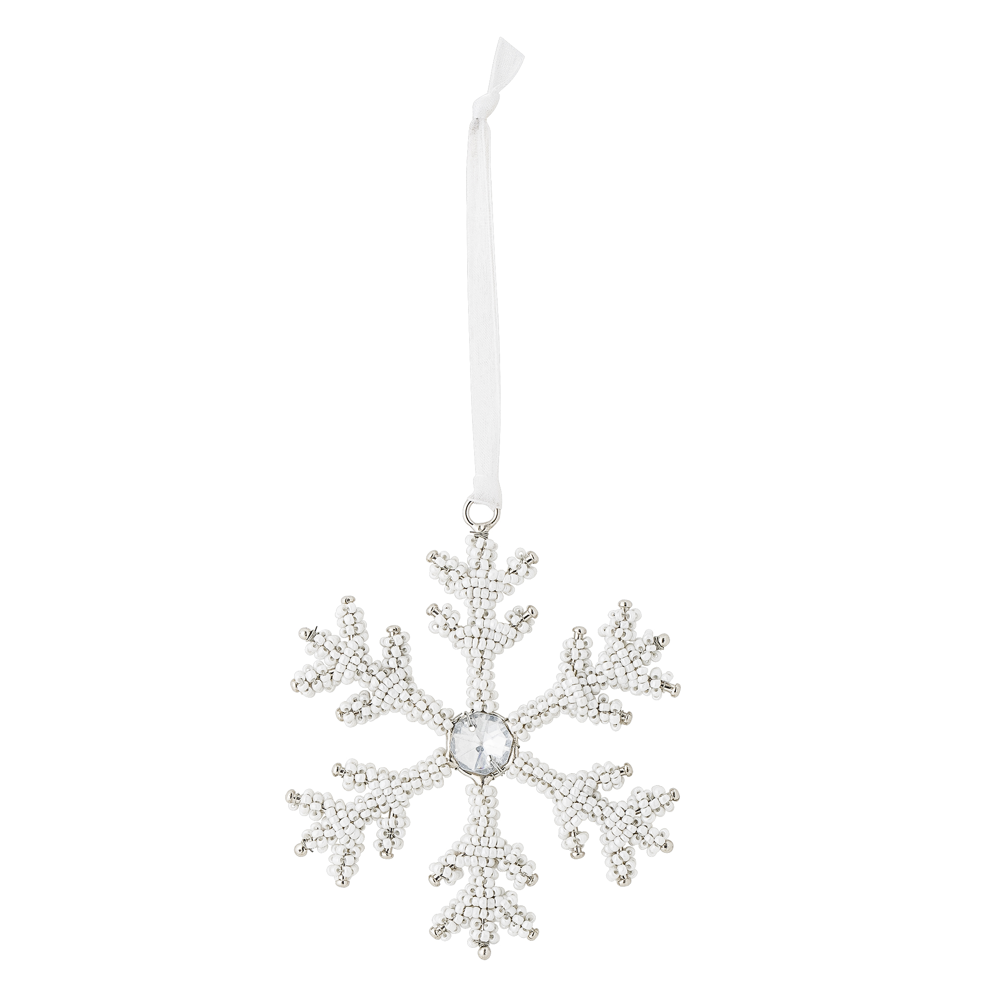 BLOOMINGVILLE Bílá vánoční ozdoba z kovu - Eliza