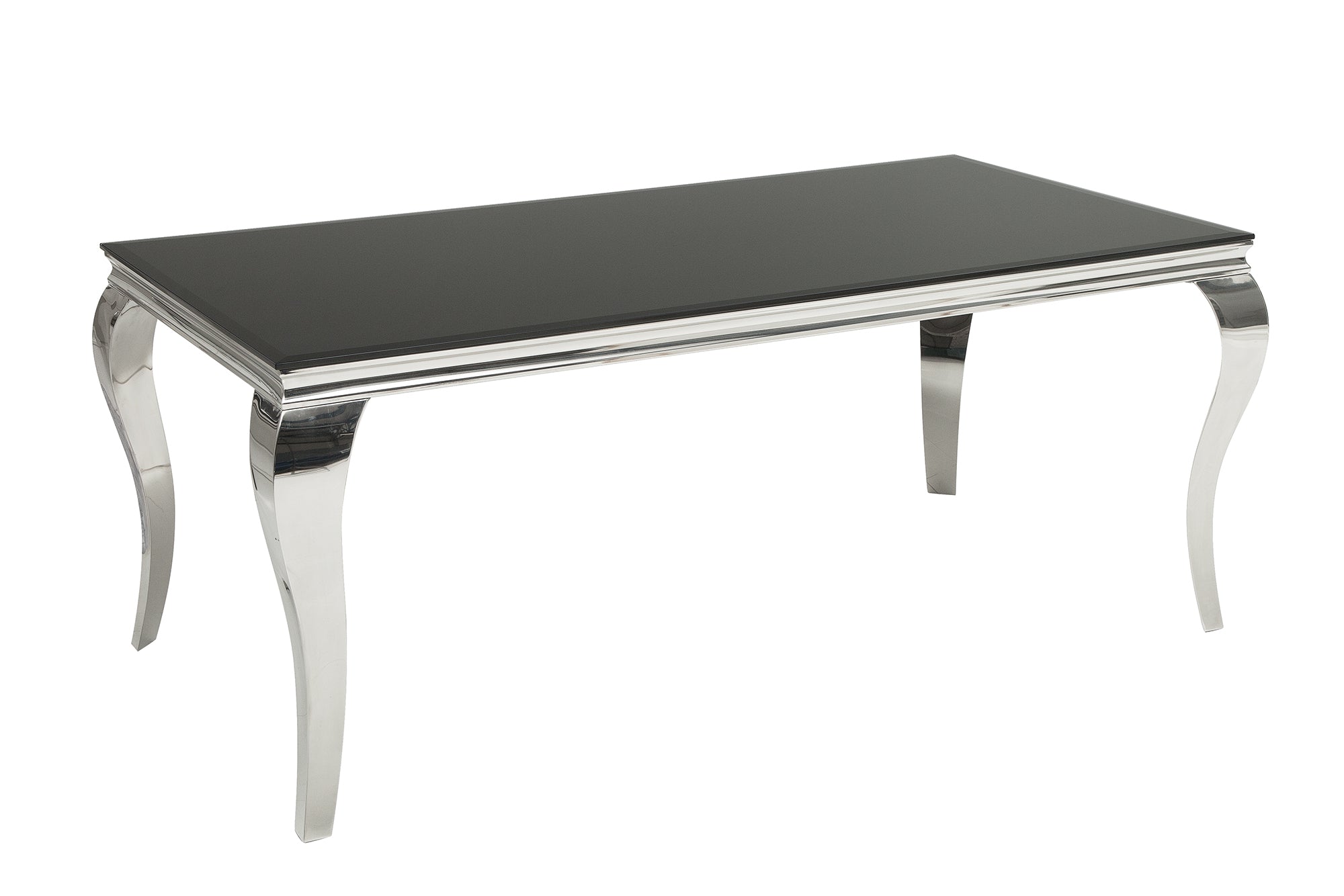 Jídelní stůl MODERN BAROCK 180cm tvrzené opálové sklo černé