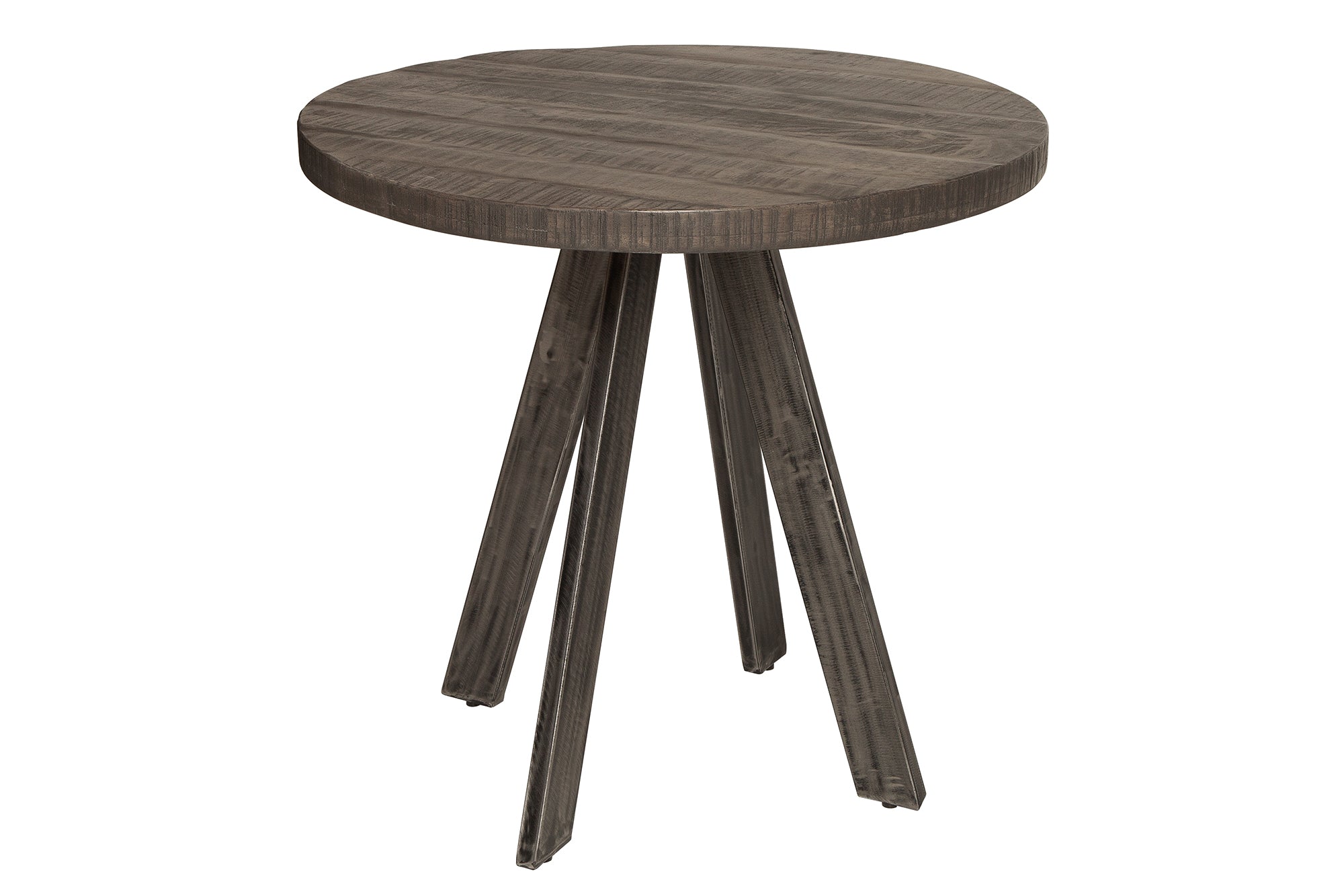 INVICTA INTERIOR Jídelní Stůl Iron Craft 80 cm Kulatý Šedý Mango