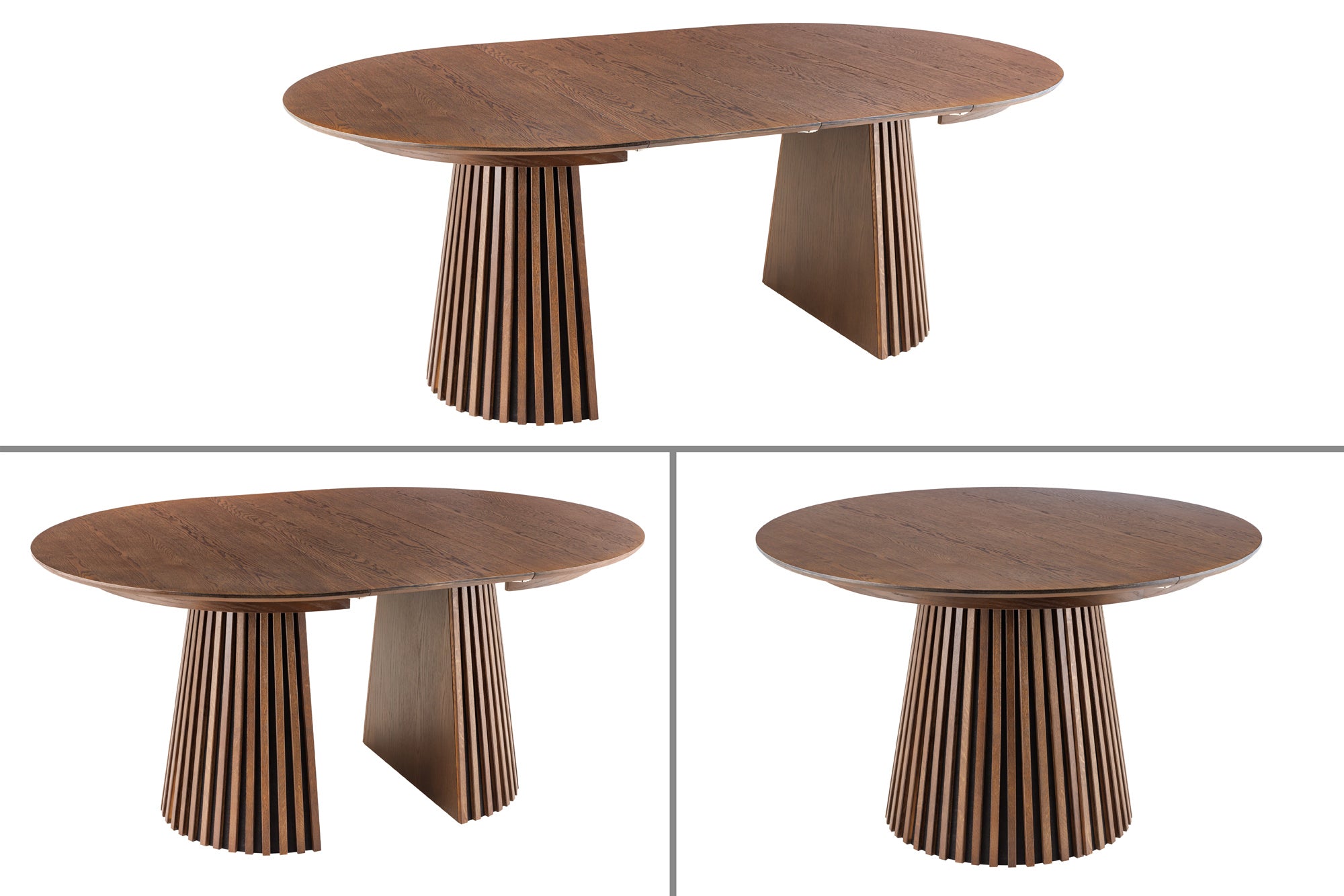 Jídelní stůl VALHALLA WOOD kulatý 120-160-200cm dub tm