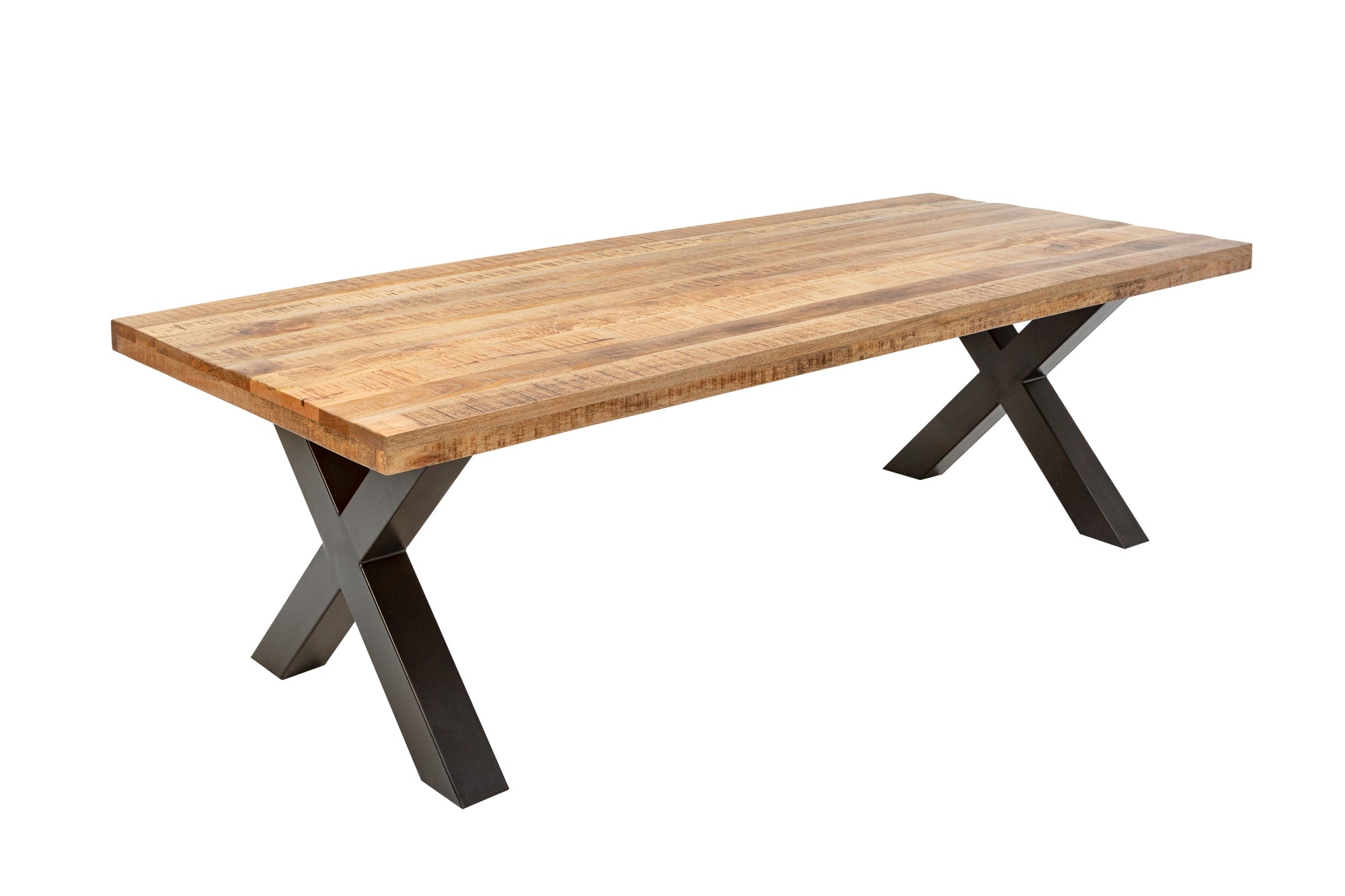 Jídelní stůl IRON CRAFT 240cm X-nohy mangové dřevo přírodní