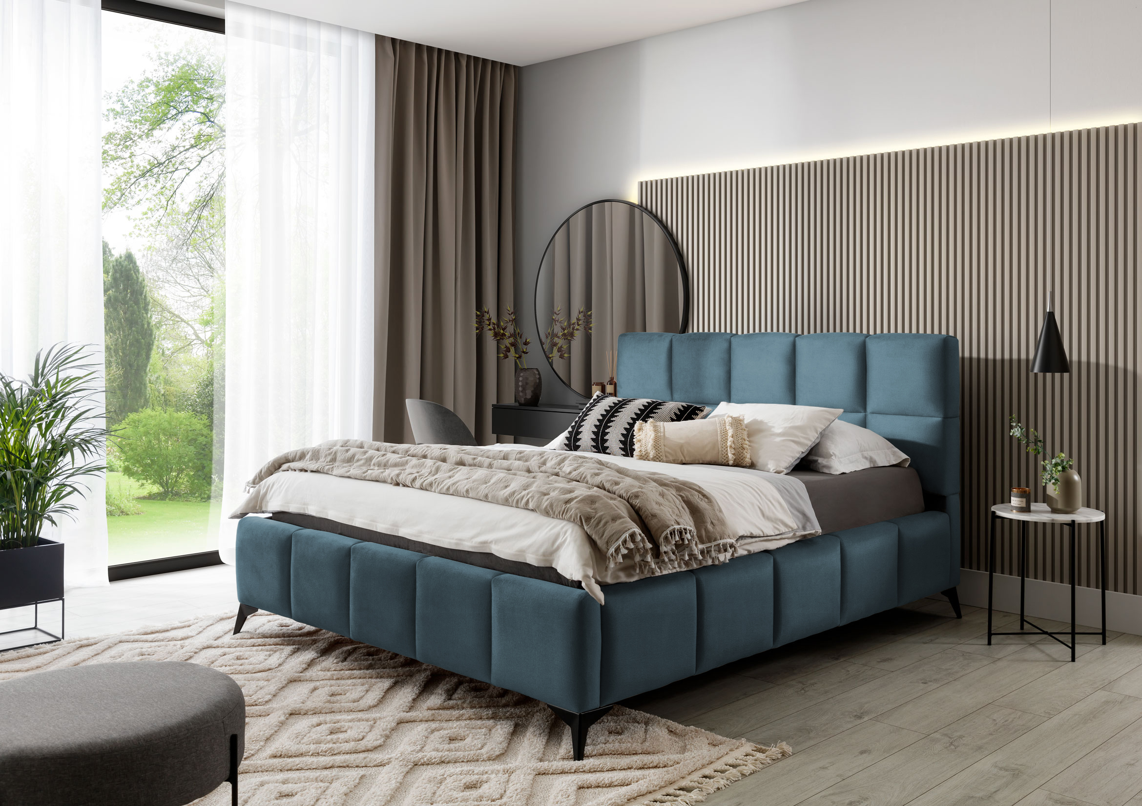 ELTAP Postel Mist Barva: Modrý, Textilie: Velvetmat 100, Rozměr: 140x200