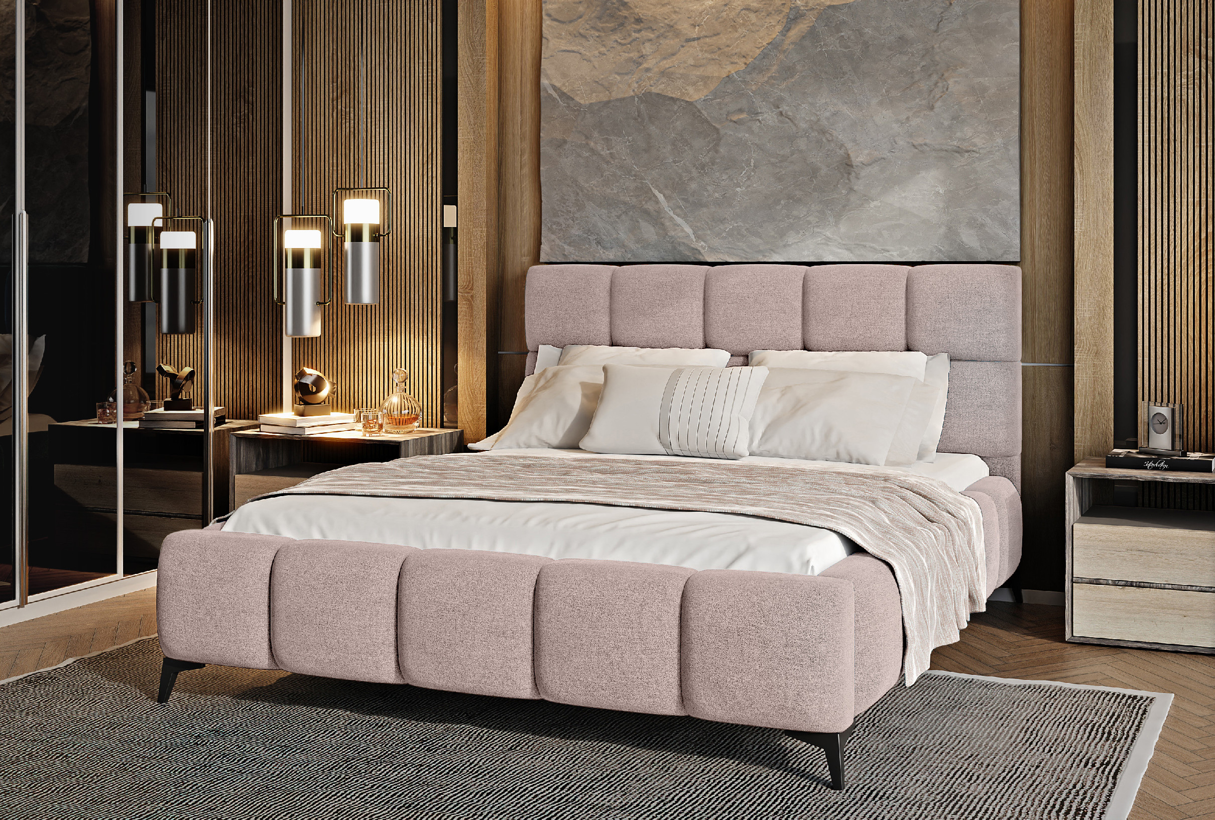 ELTAP Postel Mist Barva: Růžový, Textilie: Gojo 101, Rozměr: 160x200