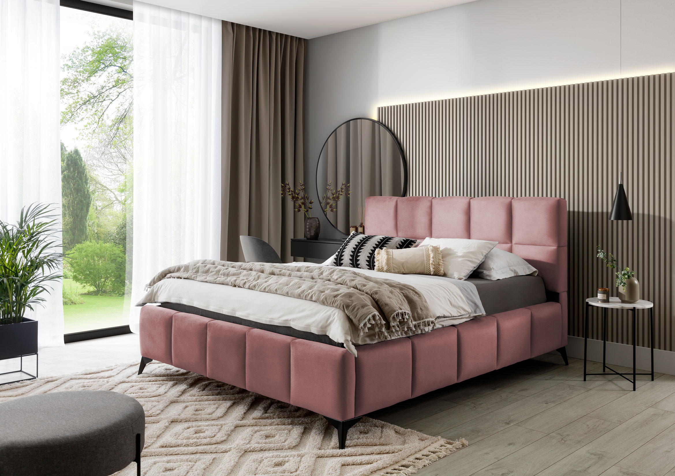 ELTAP Postel Mist Barva: Růžový, Textilie: Velvetmat 24, Rozměr: 140x200